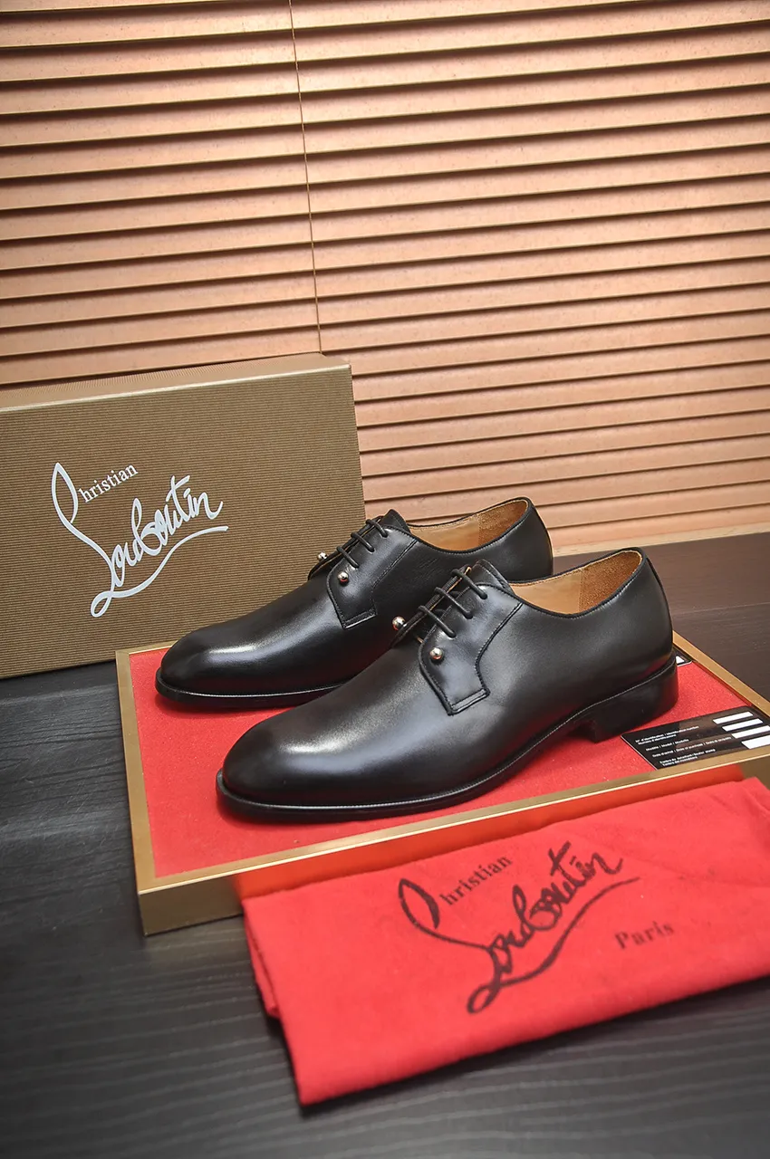 Men's shoes 💰620💶 [Chrstian Loubotin] Red-soled shoes 💋Original mold opening, the highest version on the market, purely handmade ➕Imported cowhide uppers, first-layer water-dyed cowhide lining! Original EU high-gloss outsole. 38 to 45 (45 customized)